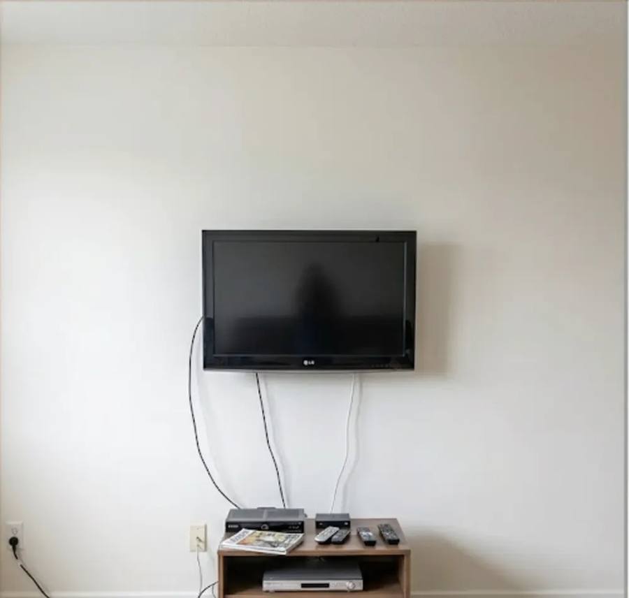 Wohnzimmer vor TV Wand Einbau